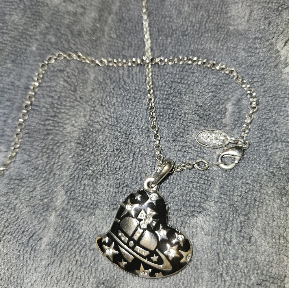 Vivienne Westwood black heart orb necklace